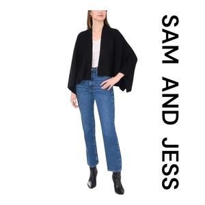 SAM AND JESS (Macy’s) Open Front Handkerchief-Hem Cardigan, Size S.